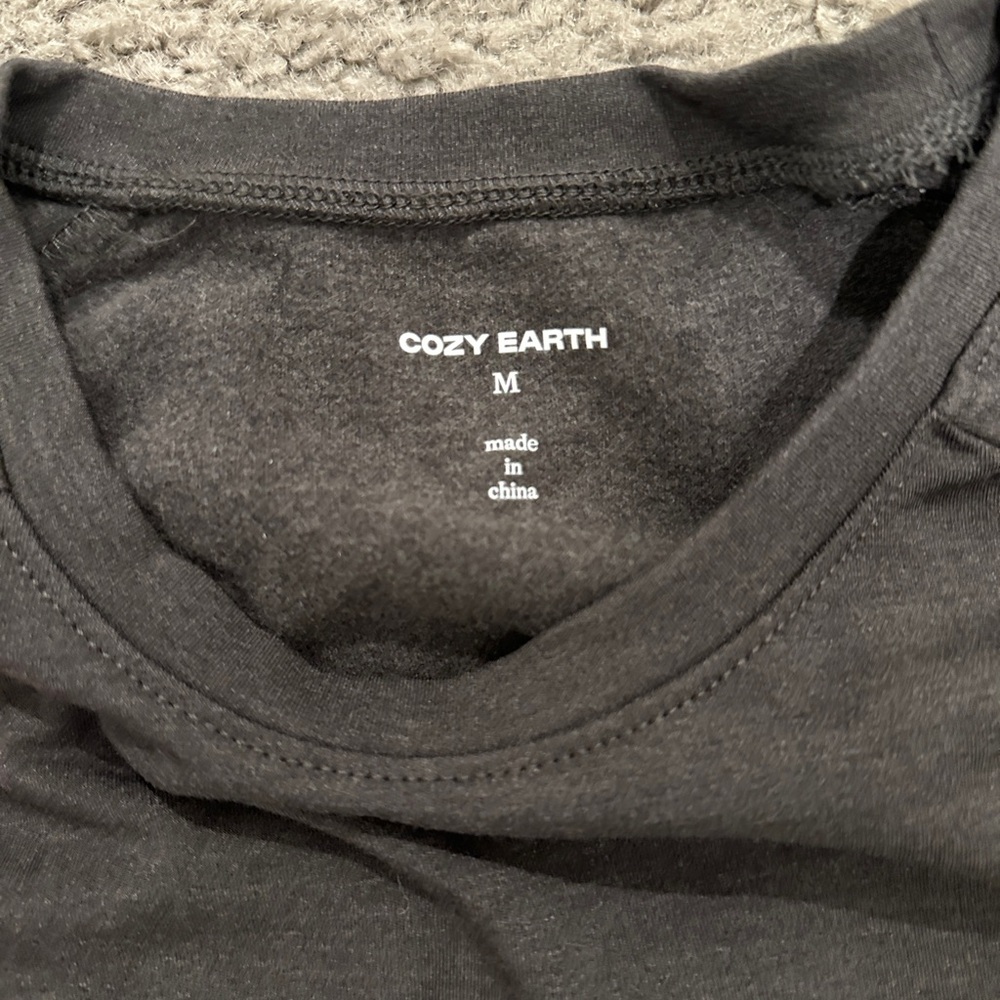 Cozy Earth Brushed Bamboo Pullover Crew and Jogger Pant Set - Graphite - Picture 8 of 11